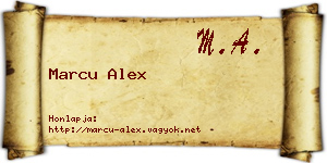 Marcu Alex névjegykártya